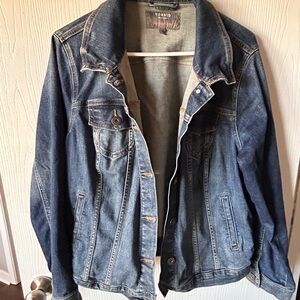 torrid faded blue denim jacket with black label